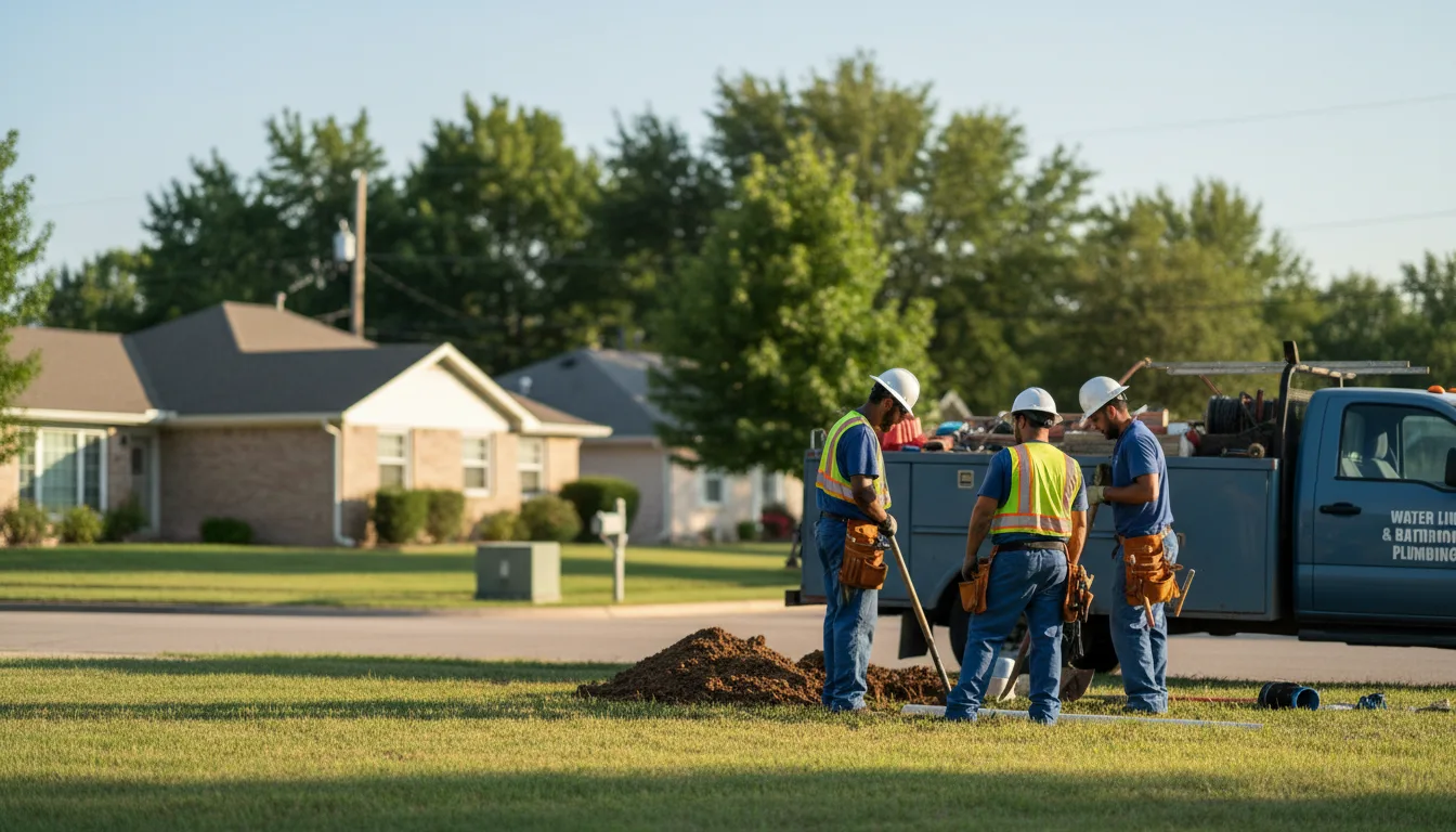 Residential water line and bathroom plumbing service in Sarles, ND